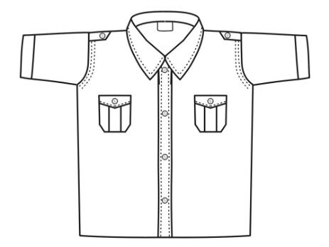 camicia uomo con due taschini con pattina e spalline