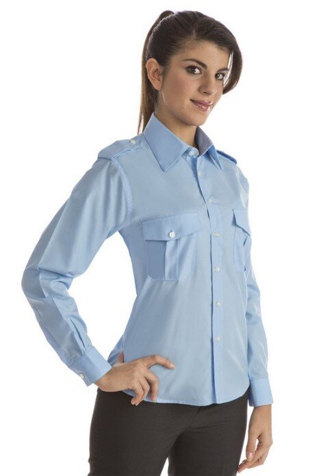 Camicie donna da divisa con spalline con maniche lunghe