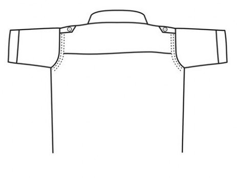 Camicia da divise ed uniformi a manica corta in policotone - retro spalle